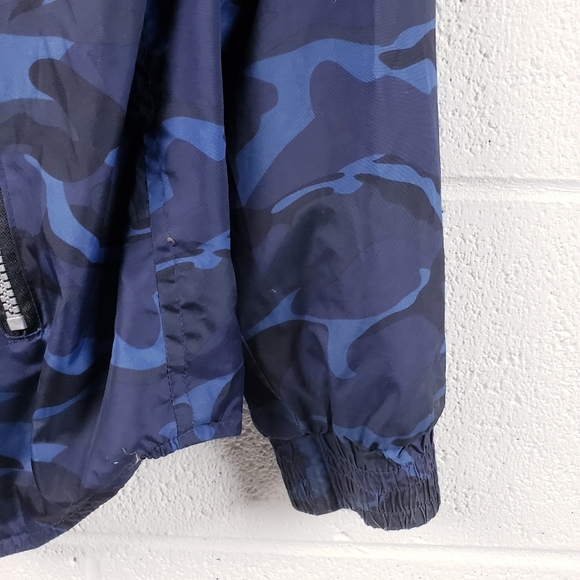 Slate & Stone Blue Camo Water Resistant Track Jacket Full Zip Hooded Size XL - Picture 5 of 13